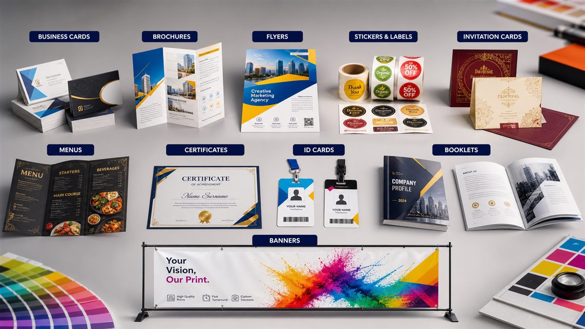 Bulk printing product categories for business and events