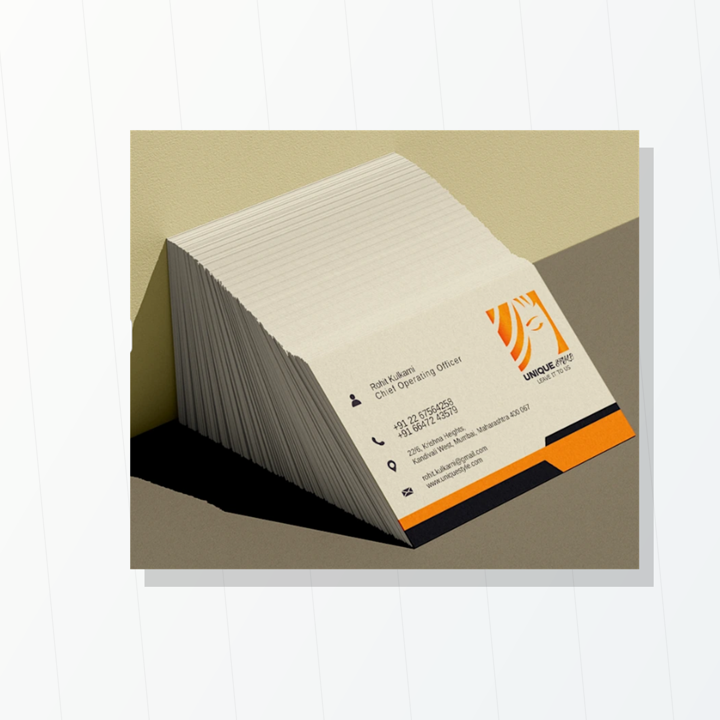 Bulk Visiting Cards - Finish close-up image