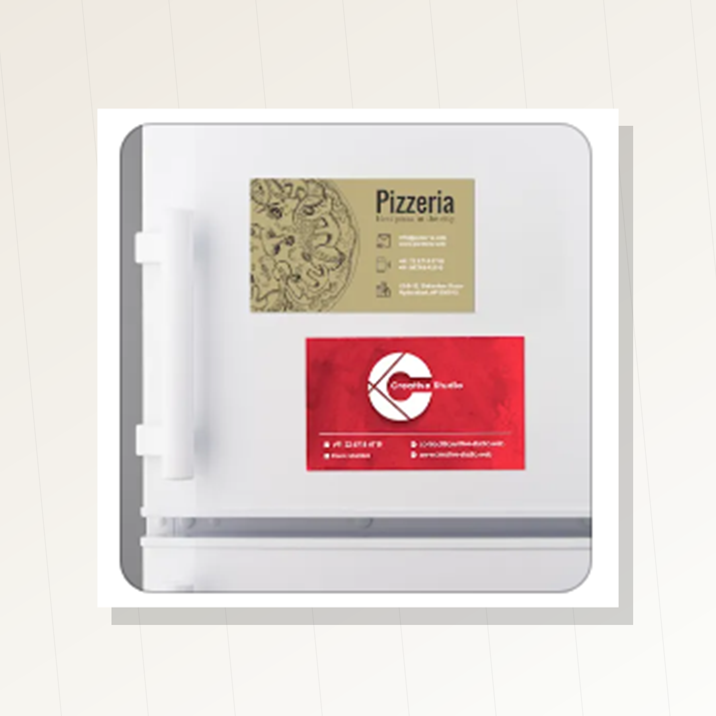 Magnetic visiting card mockup