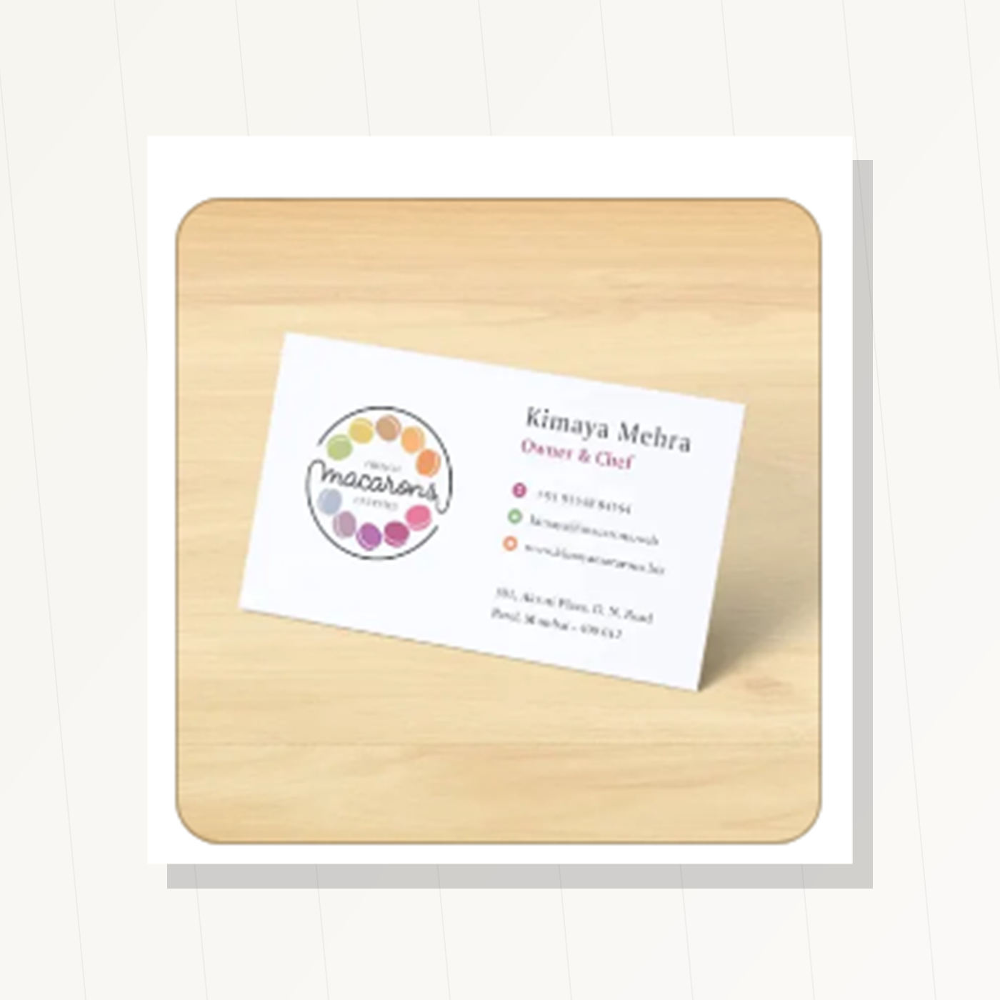 Matte visiting card mockup