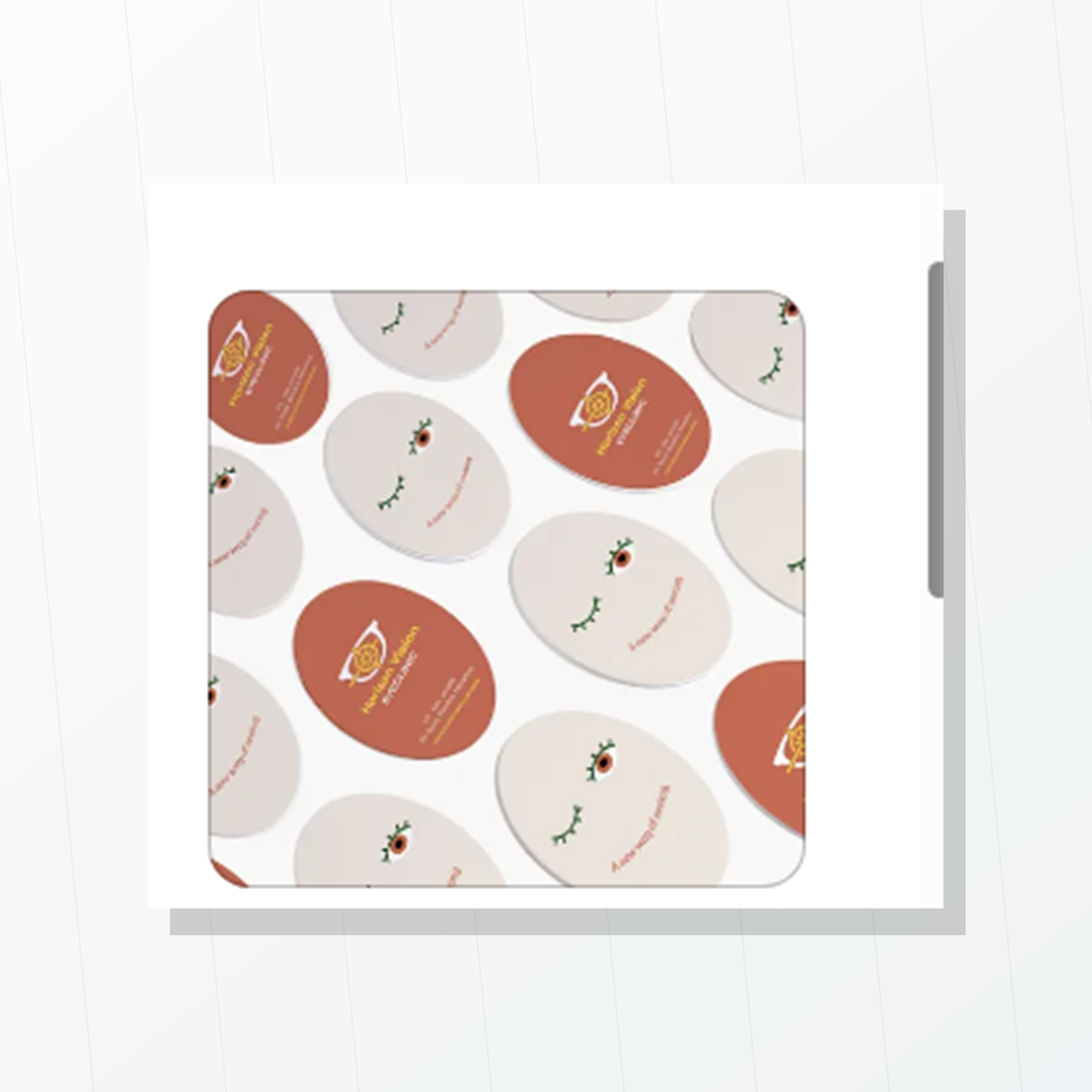 Oval visiting card mockup