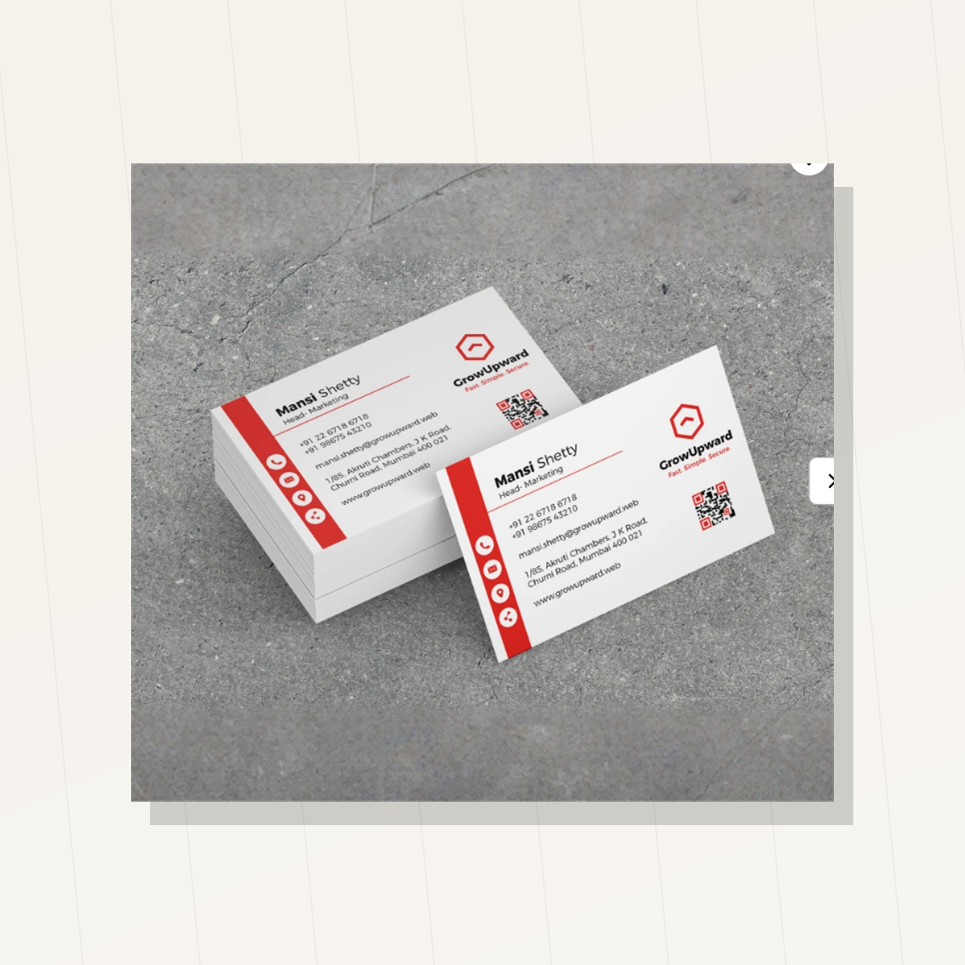 Standard visiting card mockup